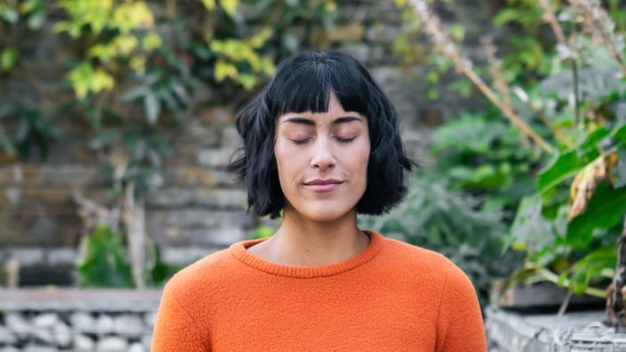 woman relaxing outside